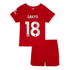 Liverpool Cody Gakpo #18 Domaci Dres za Dječji 2023-24 Kratak Rukavima (+ kratke hlače)